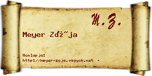 Meyer Zója névjegykártya